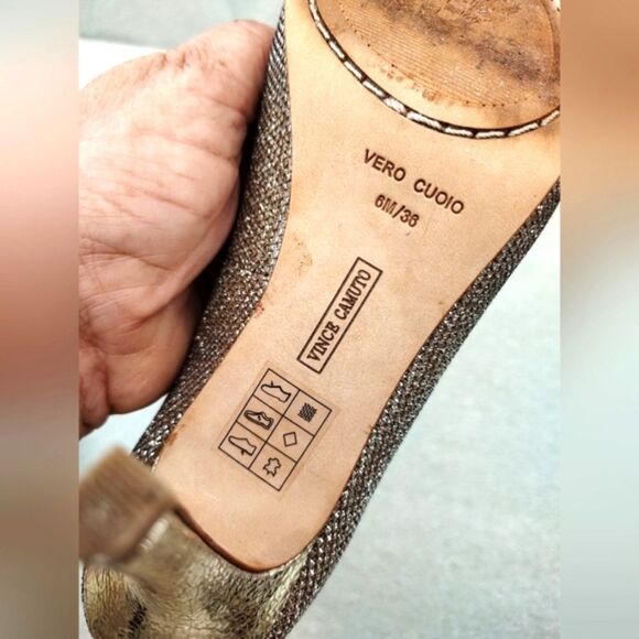 Vince Camuto Silver Grey  Peep-Toe Heels Shoes Formal Party Sz 6 - Picture 14 of 15